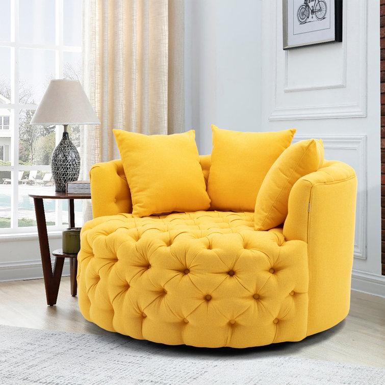 Shenzhou 42.9'' Wide Tufted Swivel Barrel Chair & Reviews | Wayfair.ca